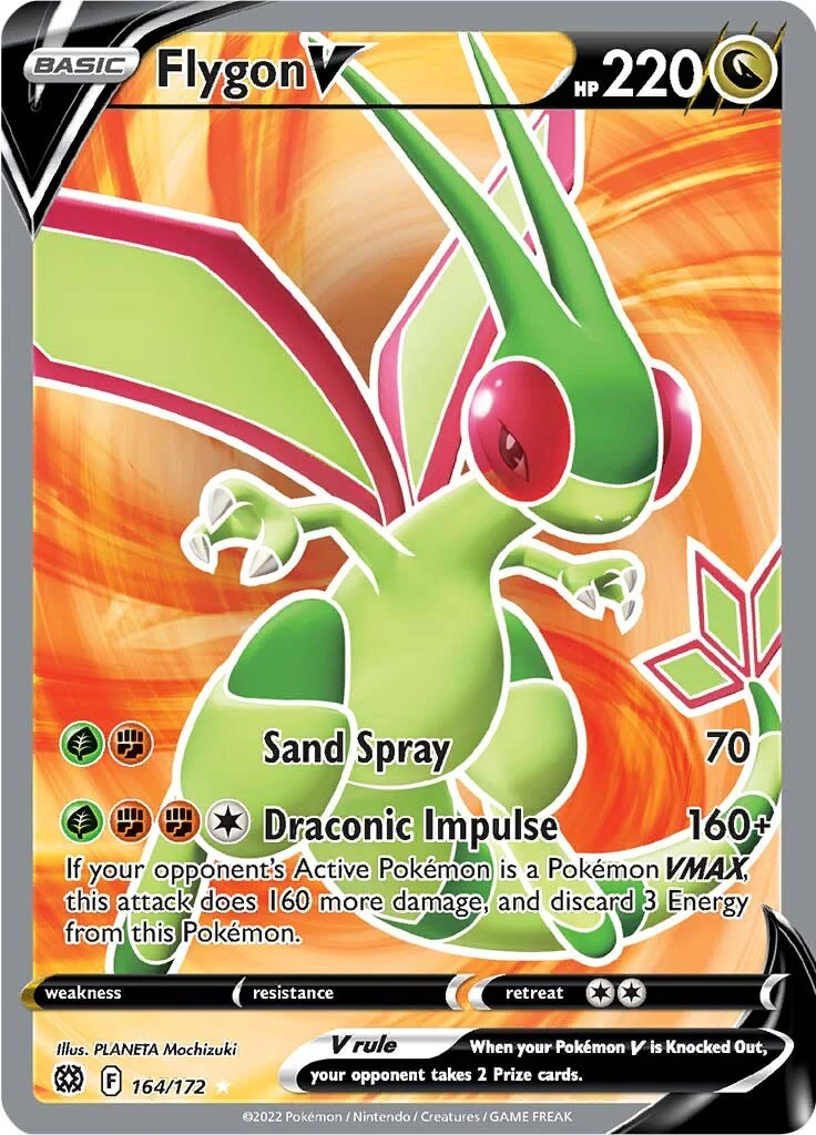 Flygon V (Full Art) 164/172 - (SWSH09: Brilliant Stars) (Ultra Rare) Holofoil