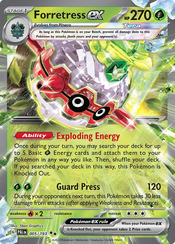 Forretress ex - 005/193 - (SV02: Paldea Evolved) (Double Rare) Holofoil