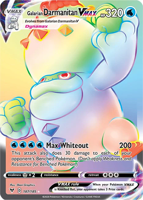 Galarian Darmanitan VMAX (Secret) 187/185 - (SWSH04: Vivid Voltage) (Secret Rare) Holofoil