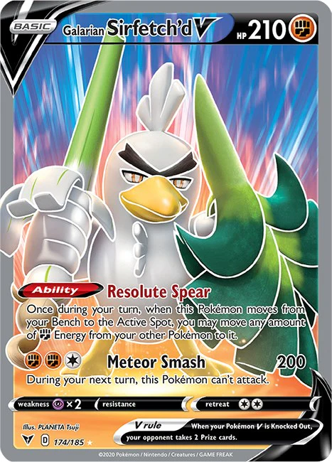 Galarian Sirfetch'd V (Full Art) 174/185 - (SWSH04: Vivid Voltage) (Ultra Rare) Holofoil