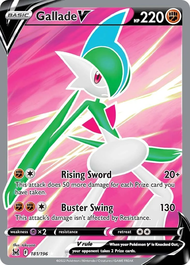 Gallade V (Full Art) 181/196 - (SWSH11: Lost Origin) (Ultra Rare) Holofoil