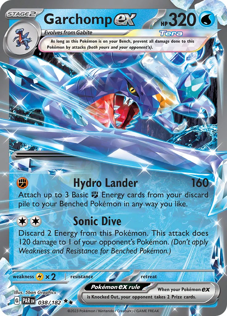 Garchomp ex - 038/182 - (SV04: Paradox Rift) (Double Rare)