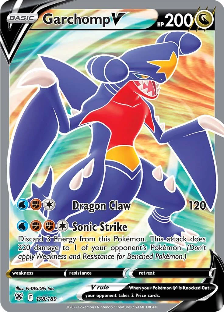 Garchomp V (Full Art) 178/189 - (SWSH10: Astral Radiance) (Ultra Rare) Holofoil