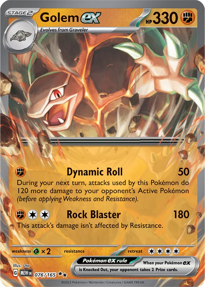 Golem ex - 076/165 - (SV: Scarlet & Violet 151) (Double Rare)