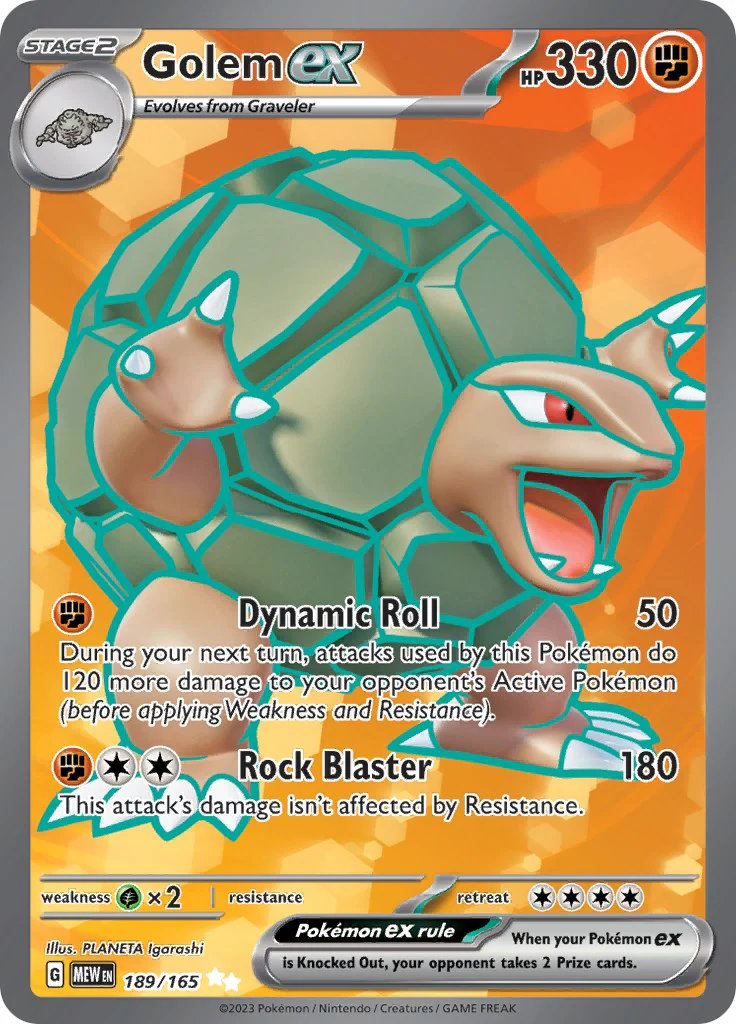 Golem ex - 189/165 - (SV: Scarlet & Violet 151) (Ultra Rare)