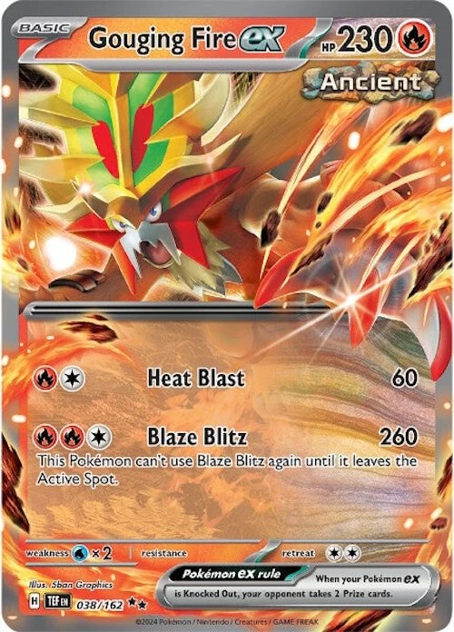 Gouging Fire ex - 038/162 - (SV05: Temporal Forces) (Double Rare) Holofoil