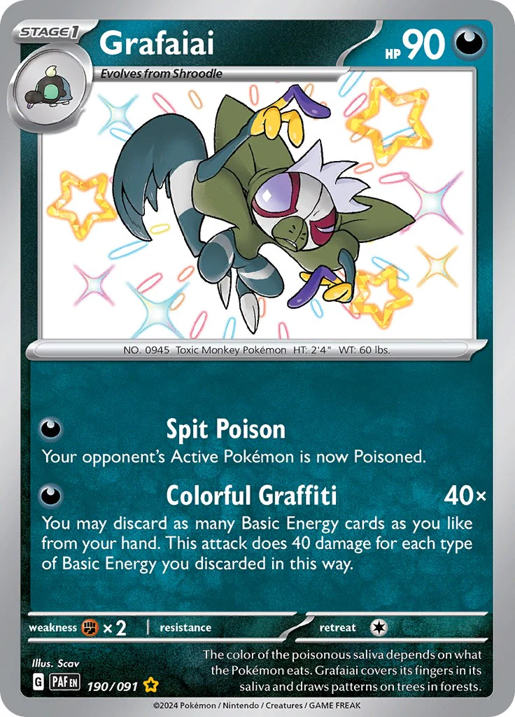 Grafaiai 190/091 - (SV: Paldean Fates) (Shiny Rare) Holofoil