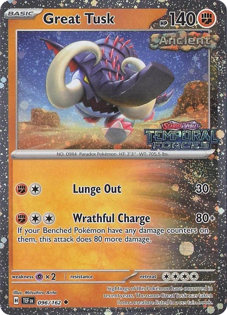 Great Tusk - 096/162 (Temporal Forces Stamped) 096/162 - (Miscellaneous Cards & Products) (Uncommon) Holofoil