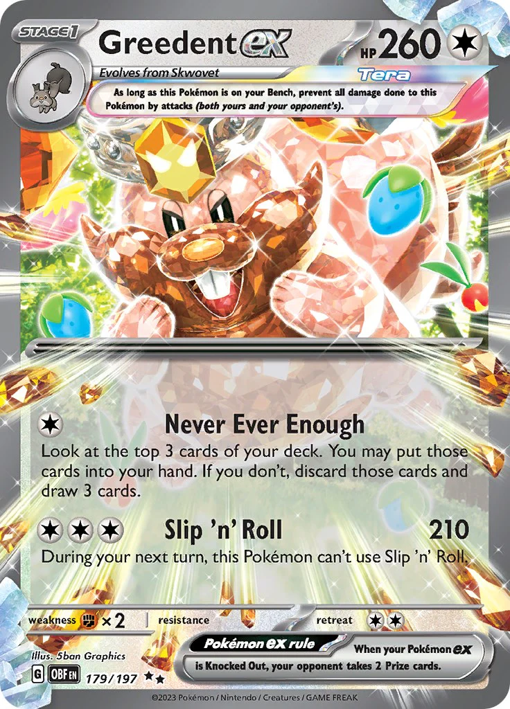 Greedent ex 179/197 - (SV03: Obsidian Flames) (Double Rare) Holofoil