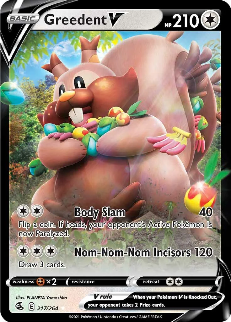 Greedent V 217/264 - (SWSH08: Fusion Strike) (Ultra Rare) Holofoil