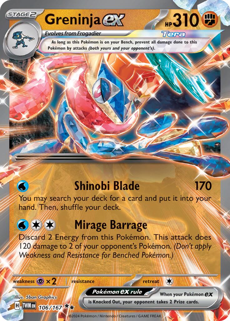 Greninja ex - 106/167 - (SV06: Twilight Masquerade) (Double Rare) Holofoil