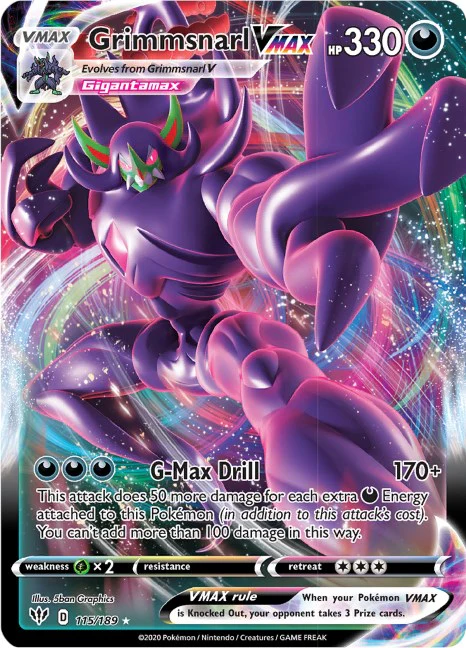 Grimmsnarl VMAX 115/189 - (SWSH03: Darkness Ablaze) (Ultra Rare) Holofoil