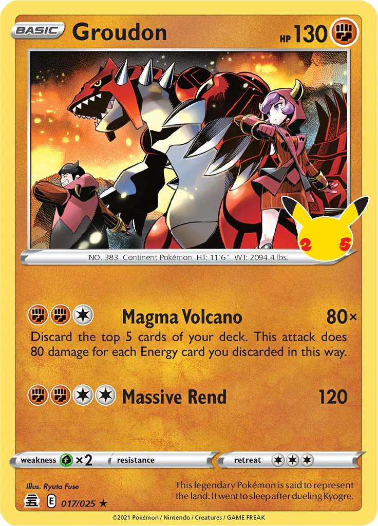 Groudon 017/025 - (Celebrations) (Holo Rare) Holofoil