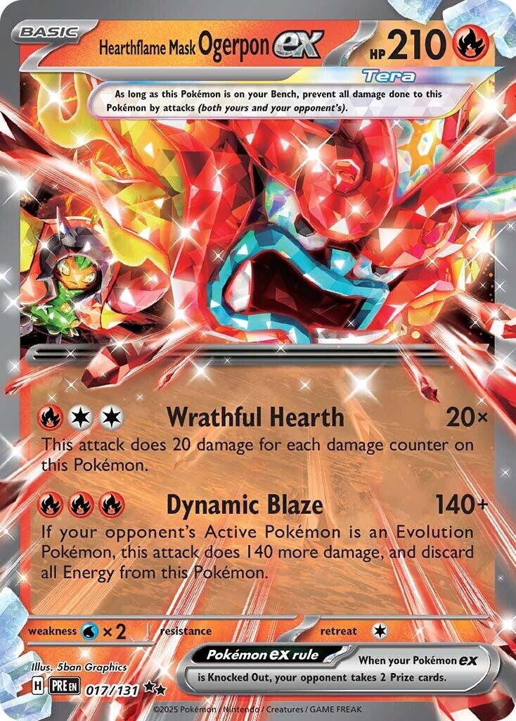 Hearthflame Mask Ogerpon ex - 017/131 - (SV: Prismatic Evolutions) (Double Rare)