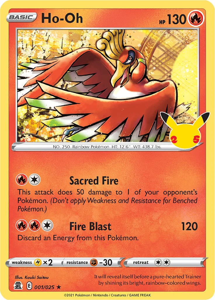 Ho-Oh 001/025 - (Celebrations) (Holo Rare) Holofoil