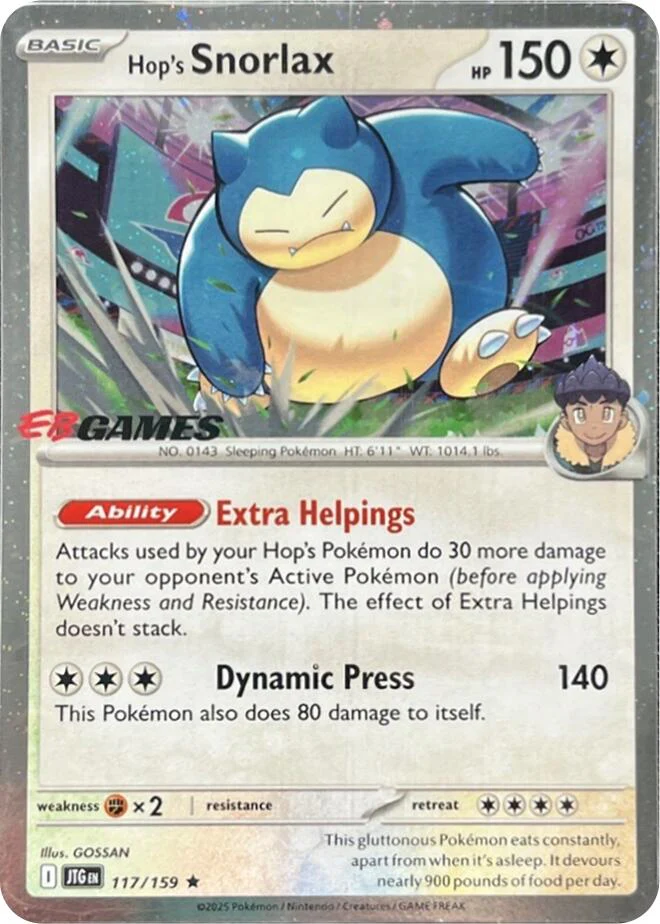 Hop's Snorlax - 117/159 (EB Games) (Cosmos Holo) 117/159 - (Miscellaneous Cards & Products) (Promo) Holofoil