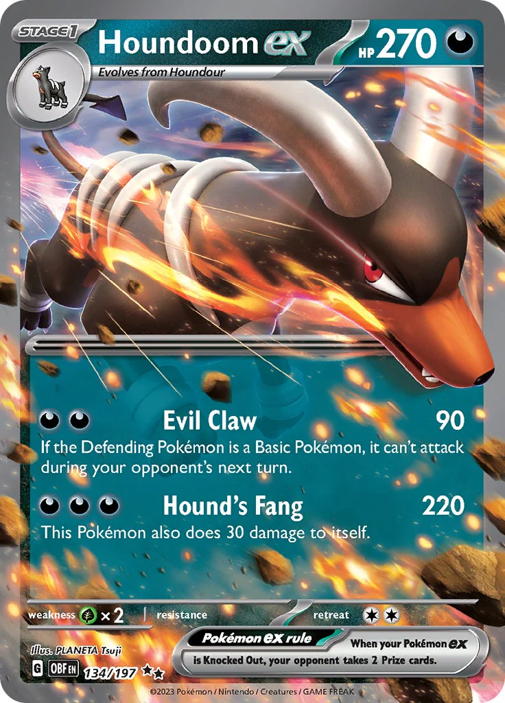 Houndoom ex 134/197 - (SV03: Obsidian Flames) (Double Rare) Holofoil
