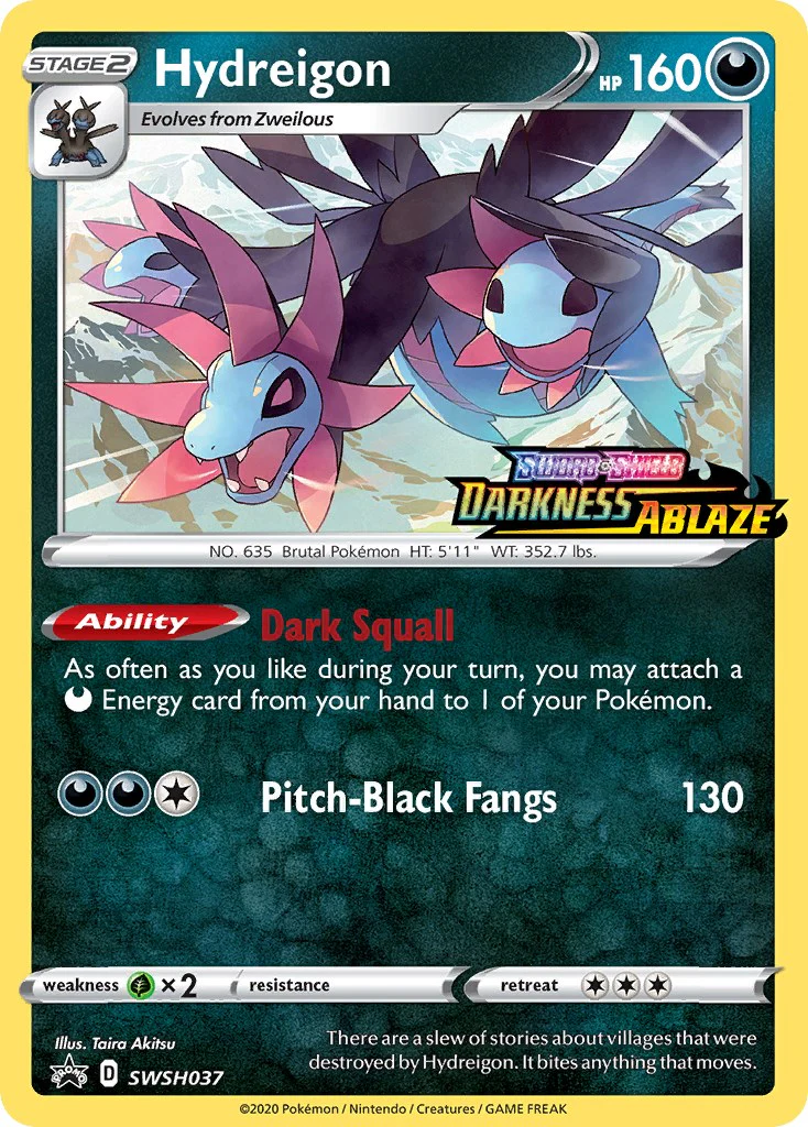 Hydreigon - SWSH037 (Prerelease) - (SWSH: Sword & Shield Promo Cards) (Promo)