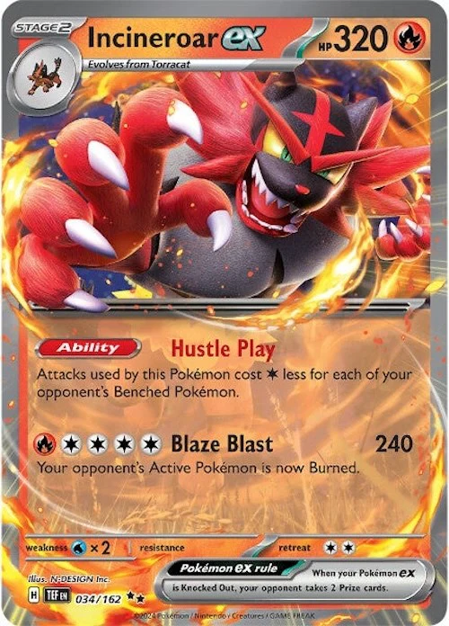 Incineroar ex - 034/162 - (SV05: Temporal Forces) (Double Rare)