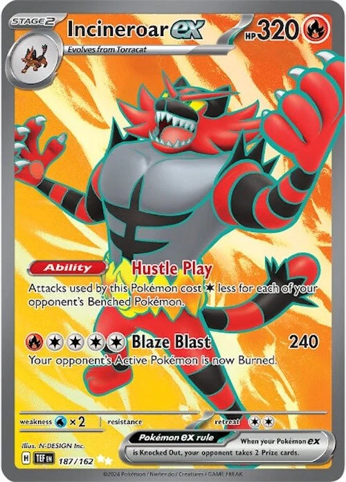 Incineroar ex - 187/162 - (SV05: Temporal Forces) (Ultra Rare) Holofoil