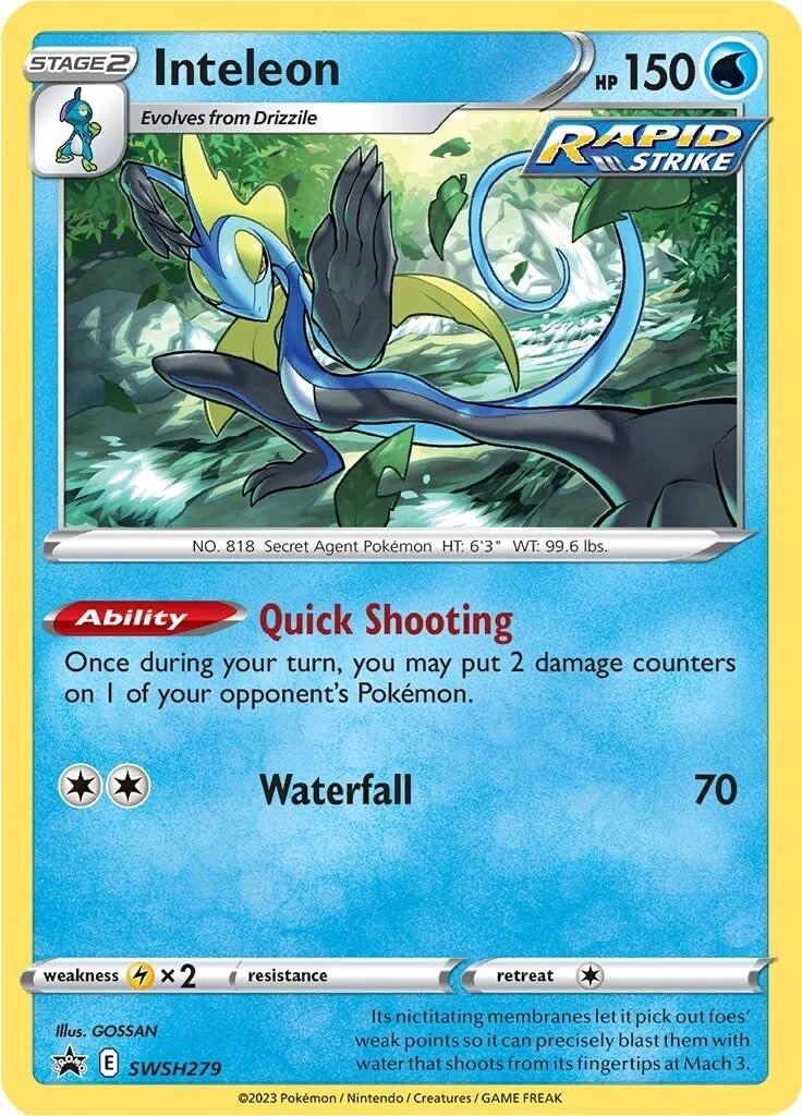 Inteleon - SWSH279 - (SWSH: Sword & Shield Promo Cards) (Promo) Holofoil