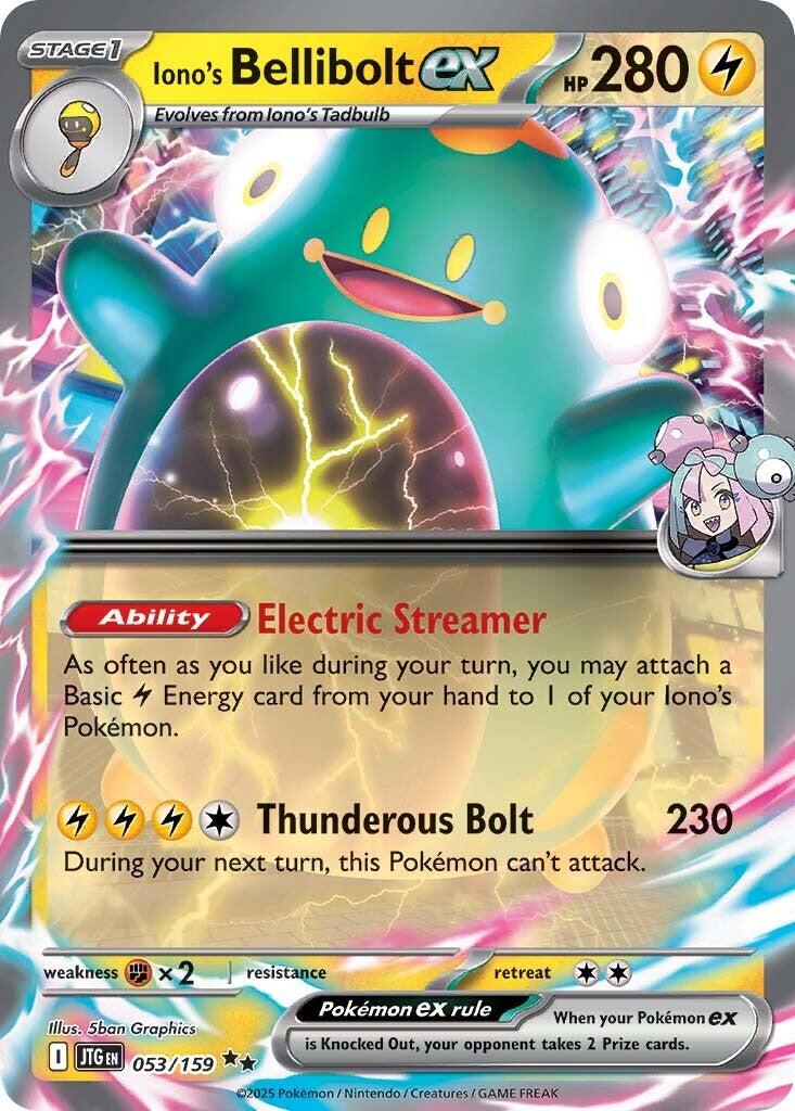 Iono's Bellibolt ex - 053/159 - (SV09: Journey Together) (Double Rare) Holofoil