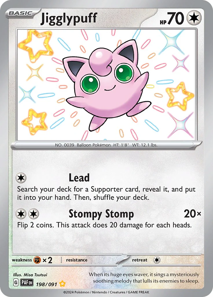 Jigglypuff 198/091 - (SV: Paldean Fates) (Shiny Rare) Holofoil