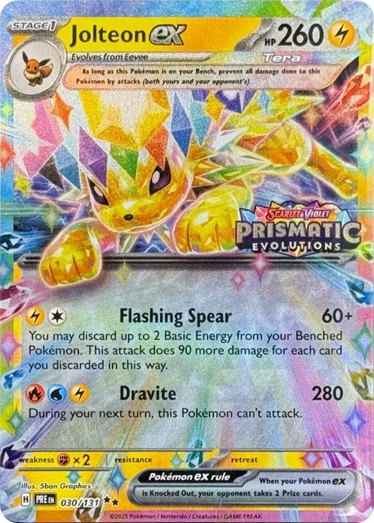 Jolteon ex - 030/131 (Prismatic Evolutions Stamp) 030/131 - (Miscellaneous Cards & Products) (Promo) Holofoil