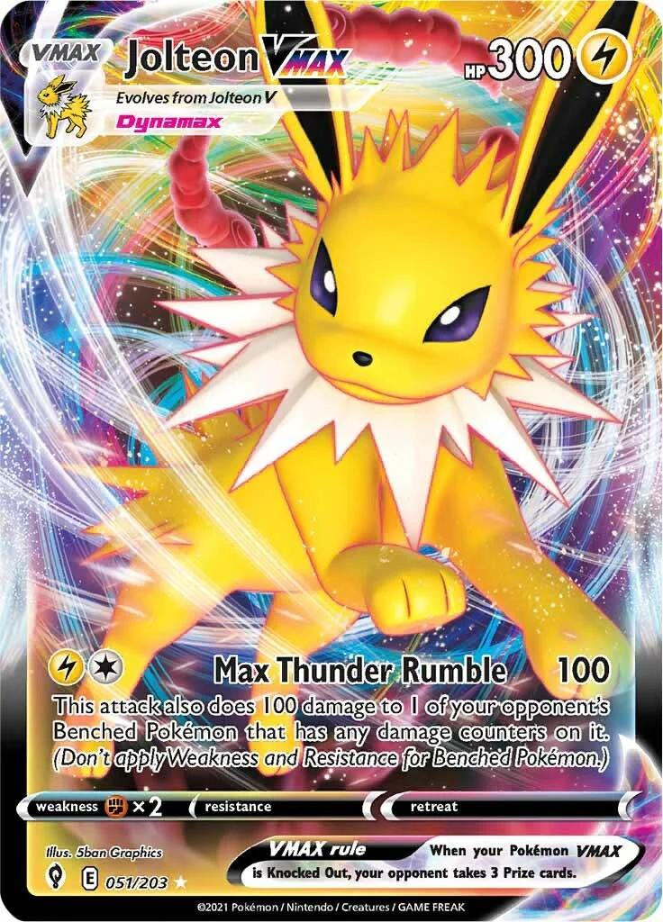 Jolteon VMAX 051/203 - (SWSH07: Evolving Skies) (Ultra Rare) Holofoil