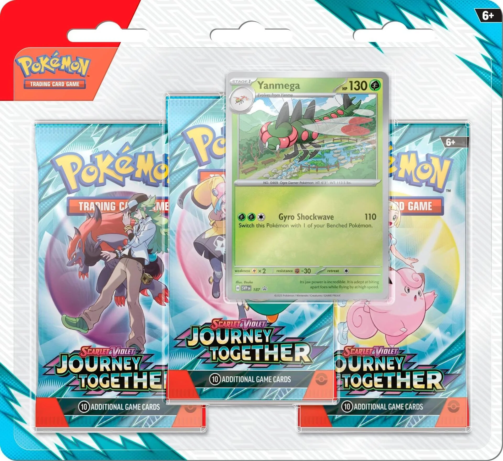 Pokemon TCG: Journey Together 3 Pack Blister [Yanmega]