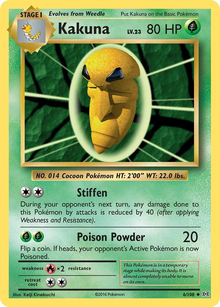 Kakuna 6/108 - (XY - Evolutions) (Uncommon) (Reverse Holofoil)