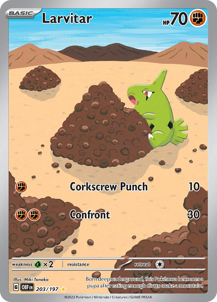 Larvitar - 203/197 - (SV03: Obsidian Flames) (Illustration Rare) Holofoil