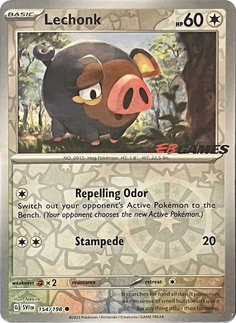 Lechonk - 154/198 (EB Games Promo) 154/198 - (Miscellaneous Cards & Products) (Promo) (Reverse Holofoil)