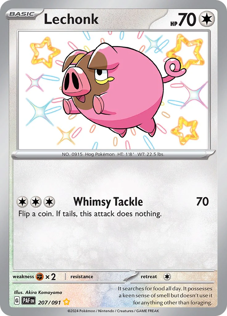 Lechonk - 207/091 - (SV: Paldean Fates) (Shiny Rare) Holofoil