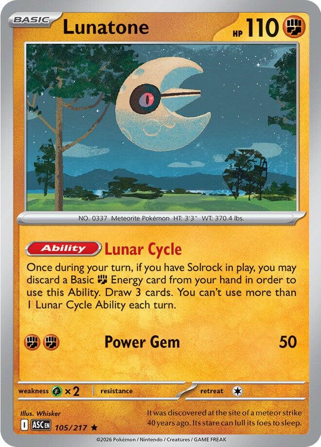 Lunatone 105/217 - (ME: Ascended Heroes) (Rare) Holofoil
