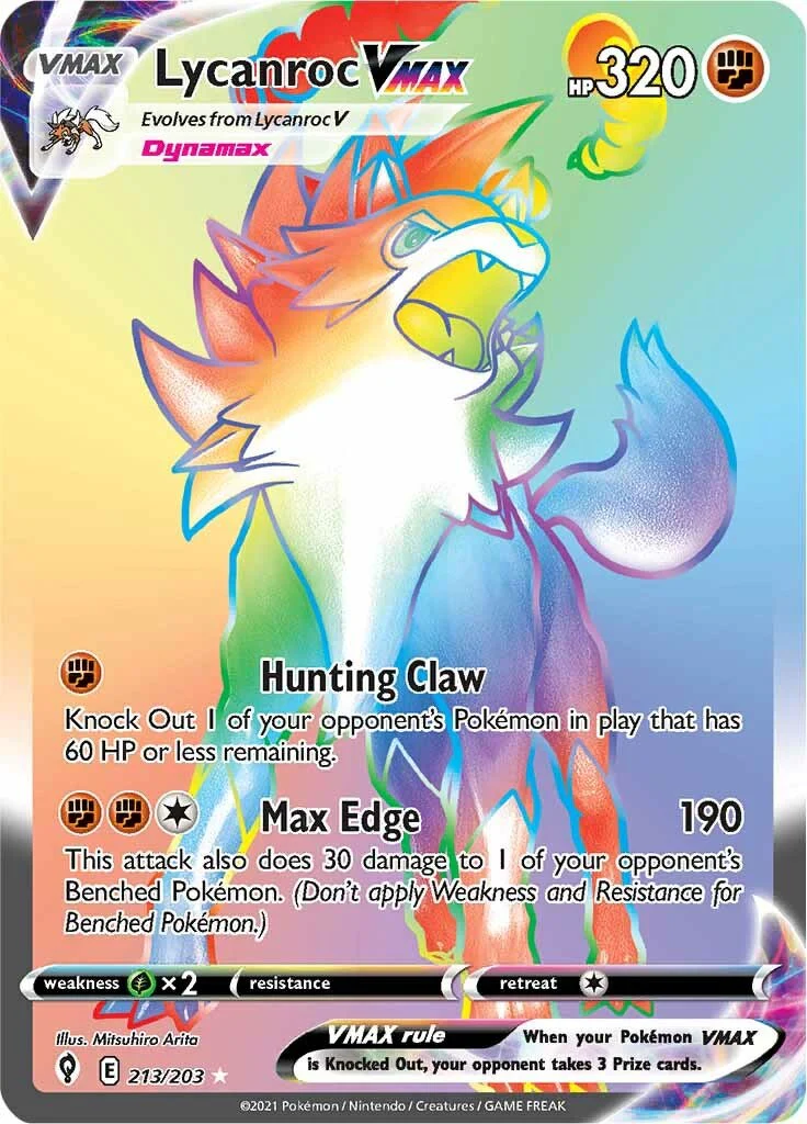 Lycanroc VMAX (Secret) - (SWSH07: Evolving Skies) (Secret Rare)