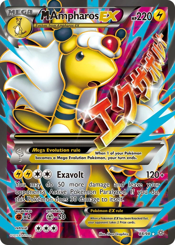 M Ampharos EX (88 Full Art) 88/98 - (XY - Ancient Origins) (Ultra Rare) Holofoil