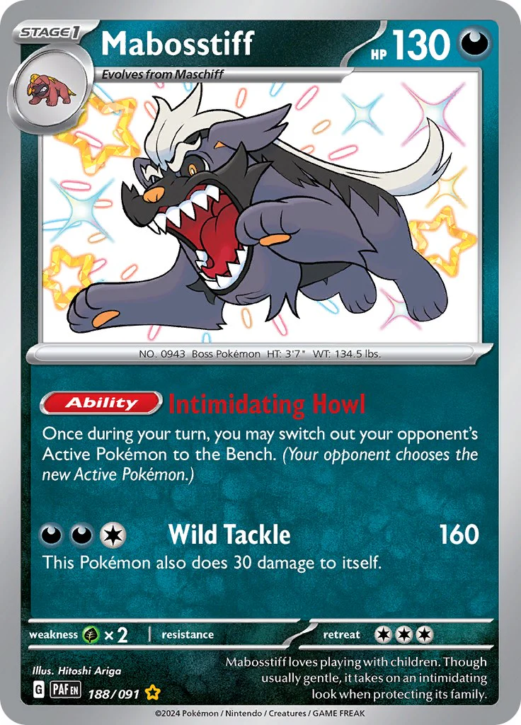 Mabosstiff - 188/091 - (SV: Paldean Fates) (Shiny Rare) Holofoil