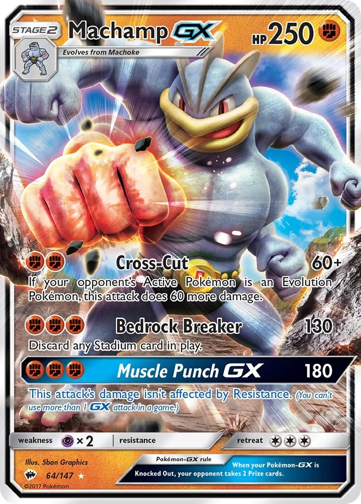 Machamp GX 64/147 - (SM - Burning Shadows) (Ultra Rare) Holofoil