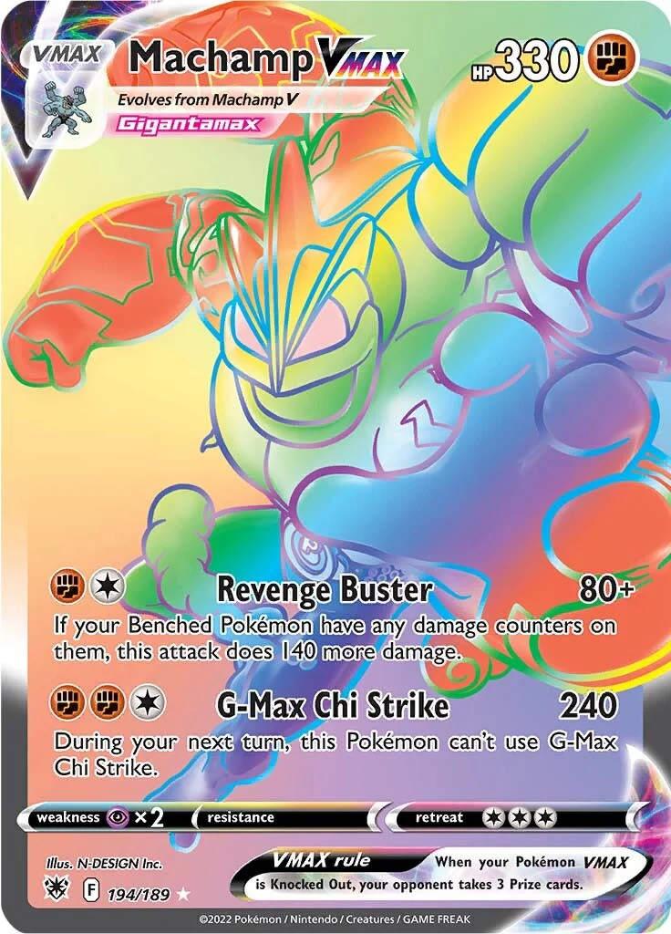 Machamp VMAX (Secret) 194/189 - (SWSH10: Astral Radiance) (Secret Rare) Holofoil