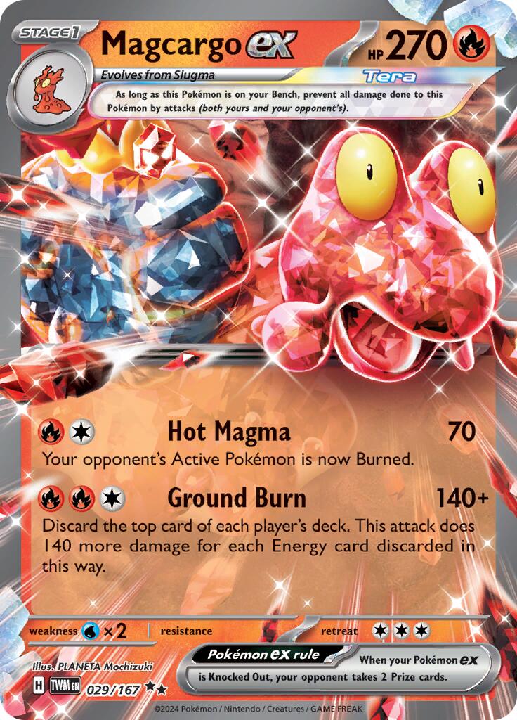 Magcargo ex - 029/167 - (SV06: Twilight Masquerade) (Double Rare) Holofoil