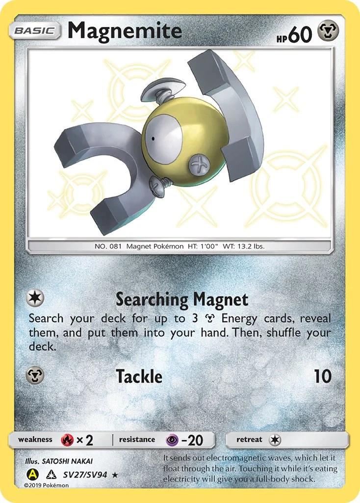 Magnemite SV27/SV94 - (Hidden Fates: Shiny Vault) (Shiny Holo Rare) Holofoil
