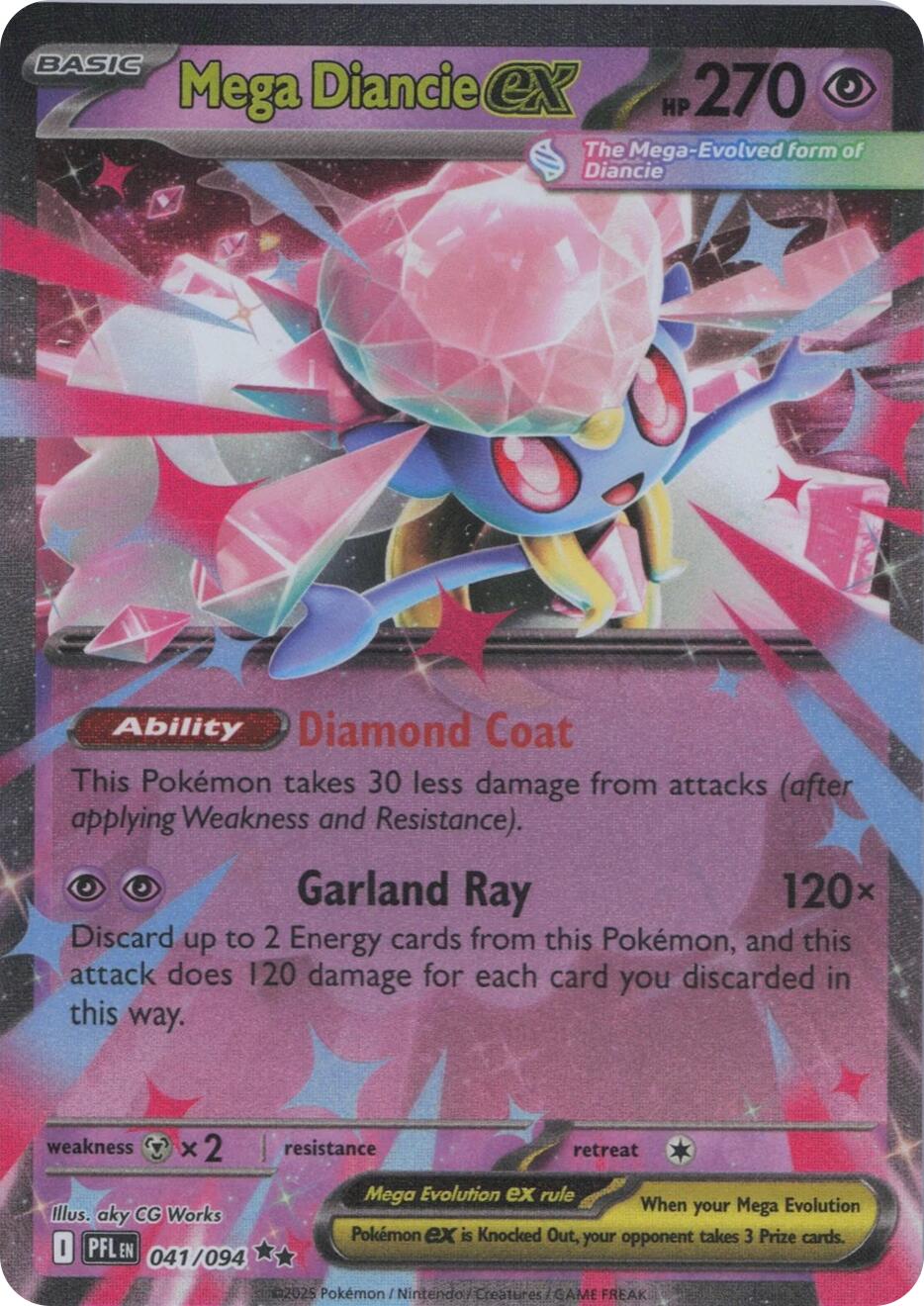 Mega Diancie ex 041/094 - (ME02: Phantasmal Flames) (Double Rare) Holofoil