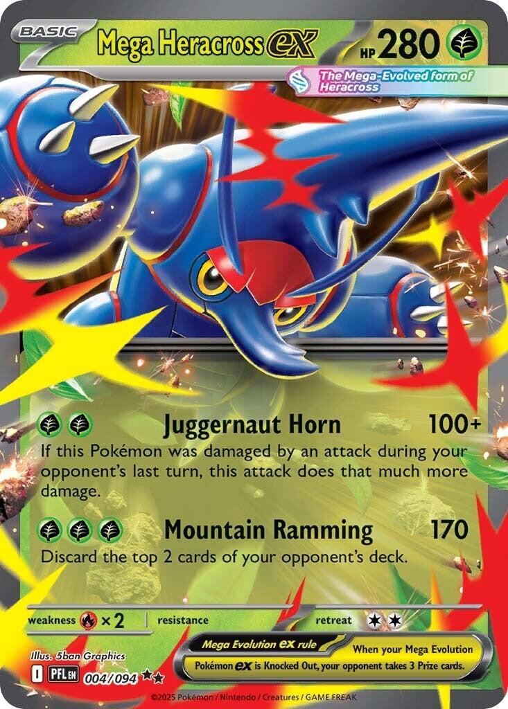 Mega Heracross ex - 004/094 - (ME02: Phantasmal Flames) (Double Rare)