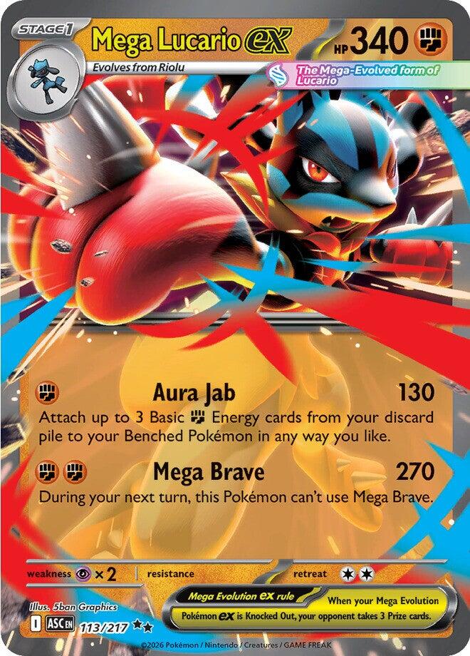 Mega Lucario ex 113/217 - (ME: Ascended Heroes) (Double Rare) Holofoil