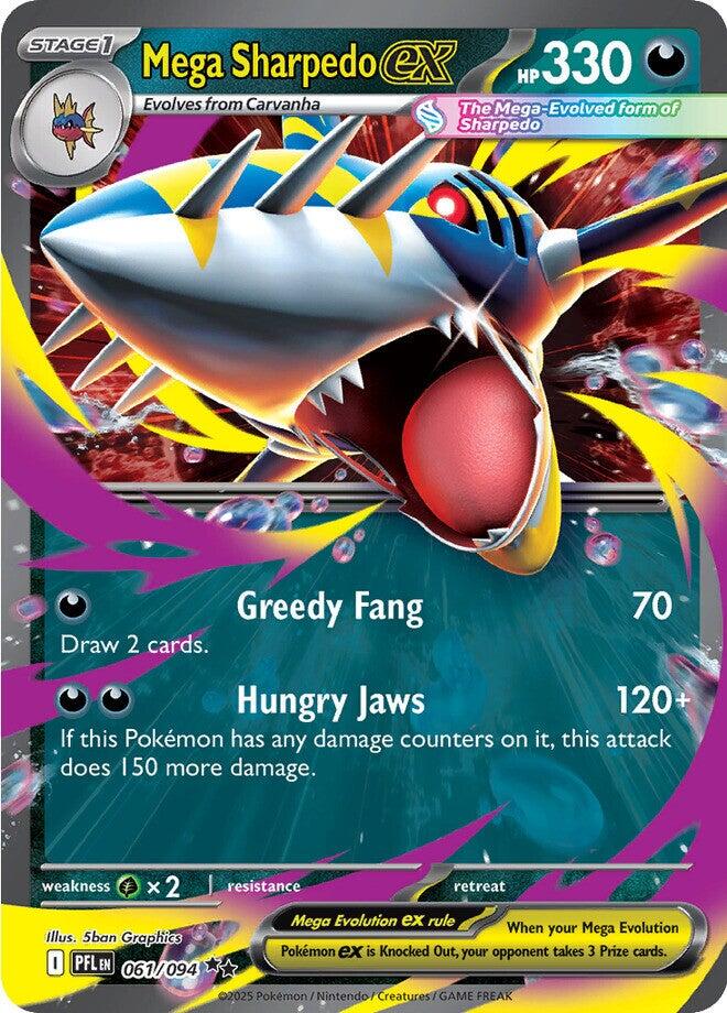 Mega Sharpedo ex - 061/094 - (ME02: Phantasmal Flames) (Double Rare) Holofoil