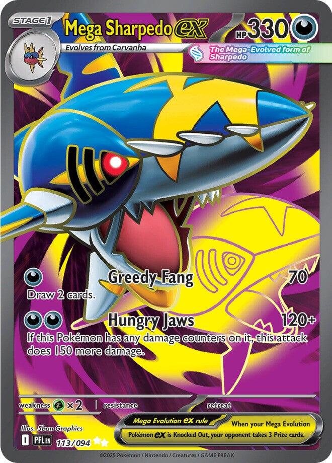 Mega Sharpedo ex - 113/094 - (ME02: Phantasmal Flames) (Ultra Rare) Holofoil