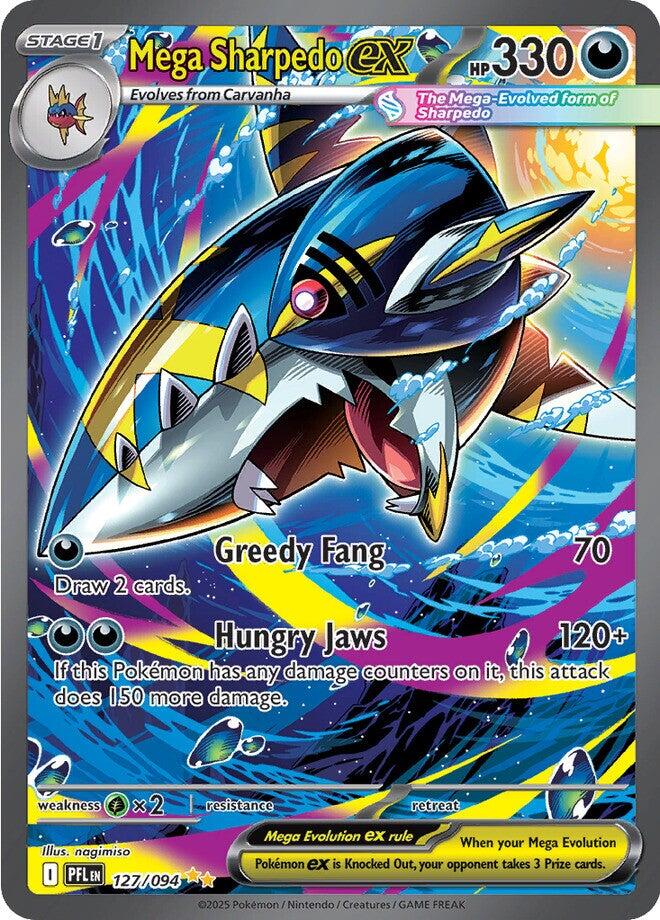 Mega Sharpedo ex - 127/094 - (ME02: Phantasmal Flames) (Special Illustration Rare)