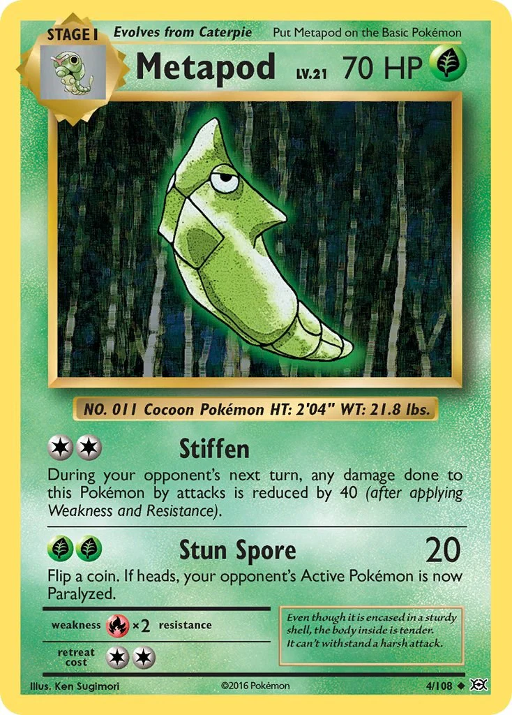 Metapod 4/108 - (XY - Evolutions) (Uncommon) (Reverse Holofoil)