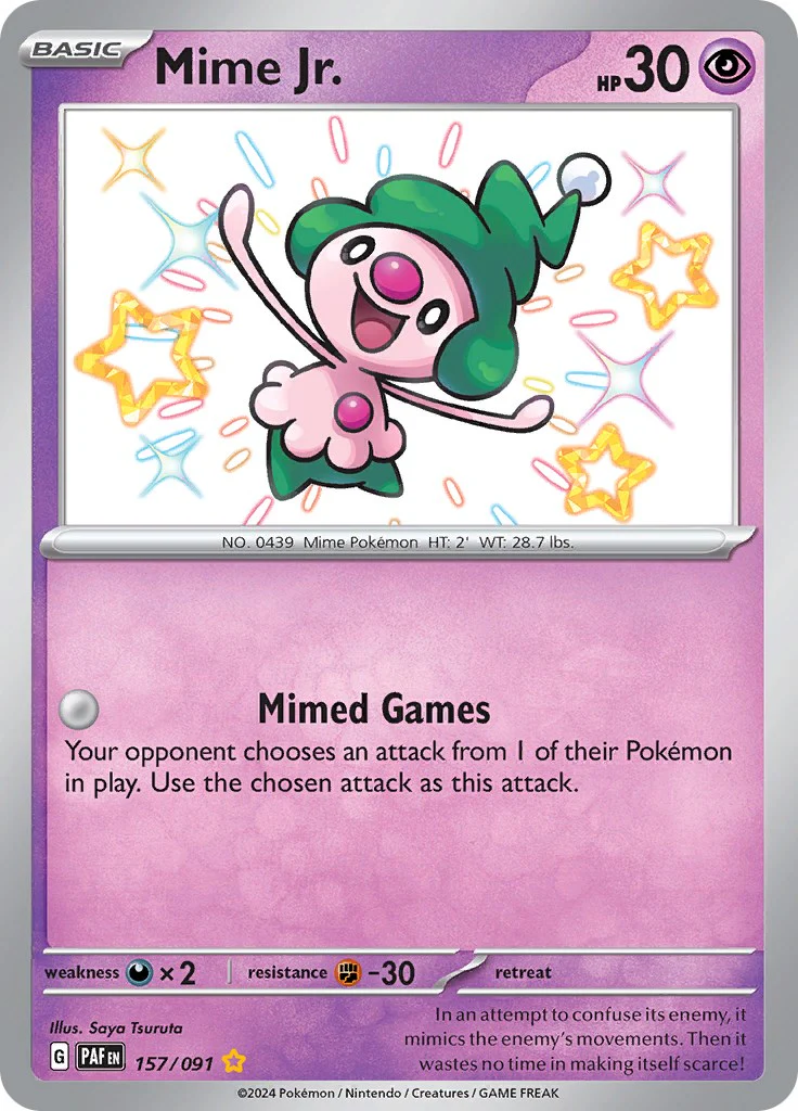 Mime Jr. - 157/091 - (SV: Paldean Fates) (Shiny Rare) Holofoil